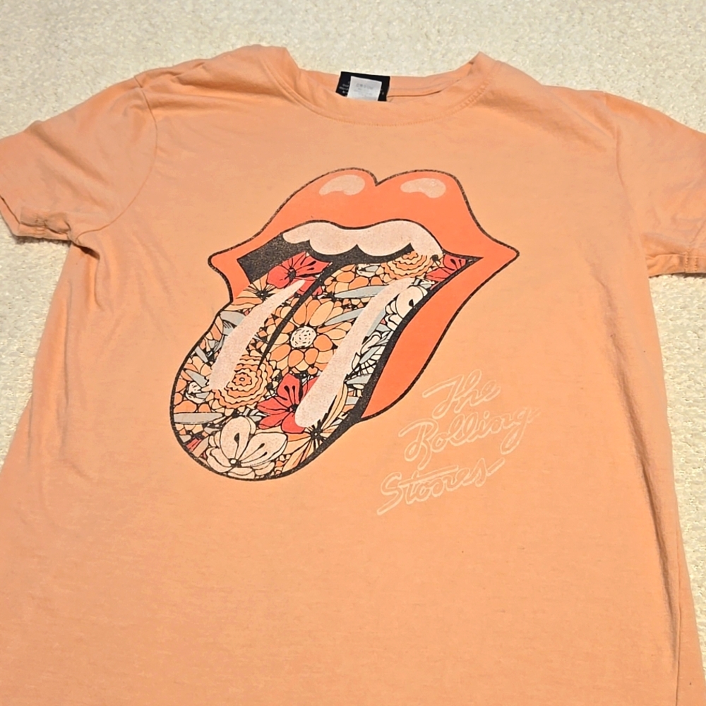 The Rolling Stones Kids Tee in Peach and Black - Picture 3 of 5